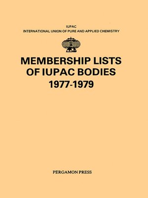 cover image of Membership Lists of IUPAC Bodies 1977-1979